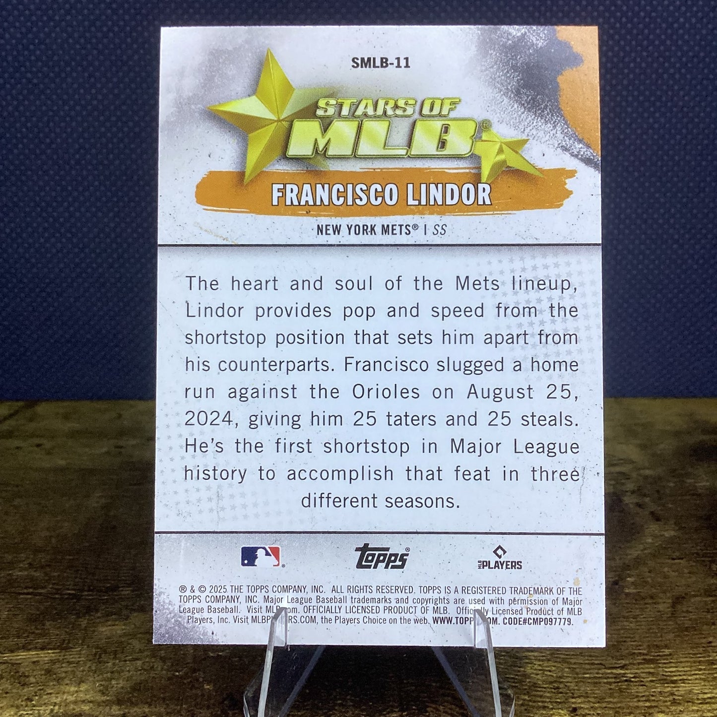 2025 Topps 2025 Topps Series One Stars of MLB Francisco Lindor Insert