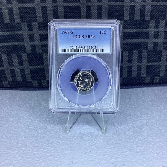 1968-S 10C Roosevelt Dime  PCGS PR69 CLAD