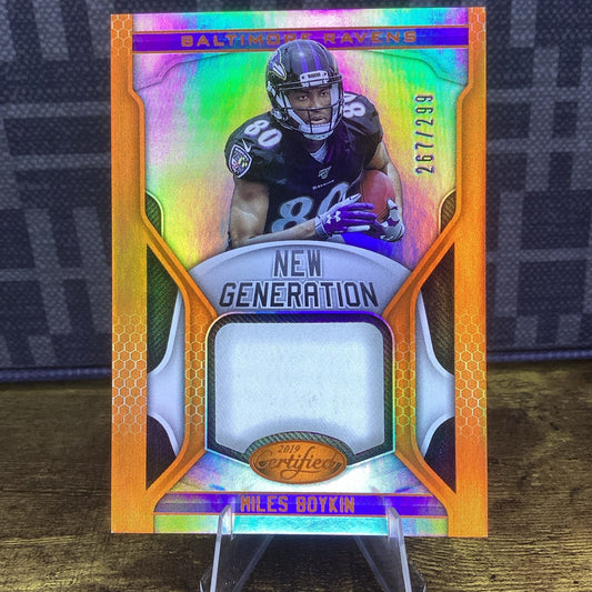 2019 Certified New Generation Jerseys Mirror Orange /299 Miles Boykin Rookie RC