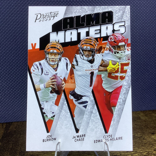 Joe Burrow 2023 Panini Prestige "Alma Matters" #AM-14  Chase/Edwards-Helaire
