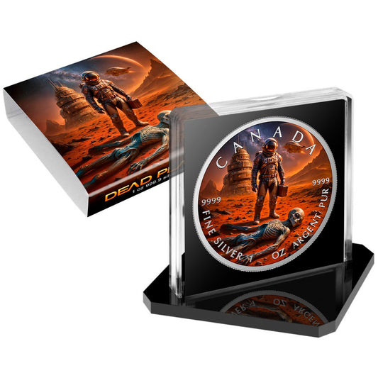 2025 Canada Maple Leaf Colorized Dead Planet Edition 1 oz Silver Coin