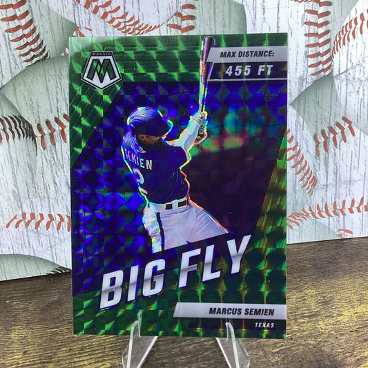 2022 Panini Mosaic Baseball Big Fly Green Prizm Marcus Semien Rangers BF-5