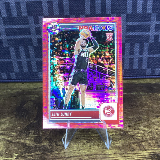 2023-24 Panini NBA Hoops #206 Seth Lundy (RC) Red Pulsar Prizm Rookie Card