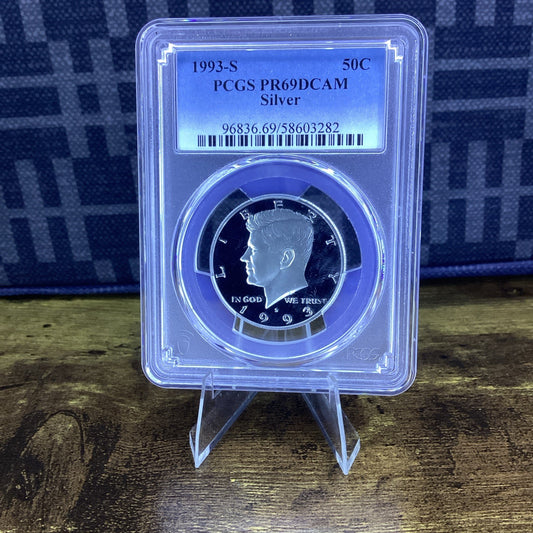 1993 S 50C Silver Kennedy Half Dollar Proof PCGS PR69DCAM