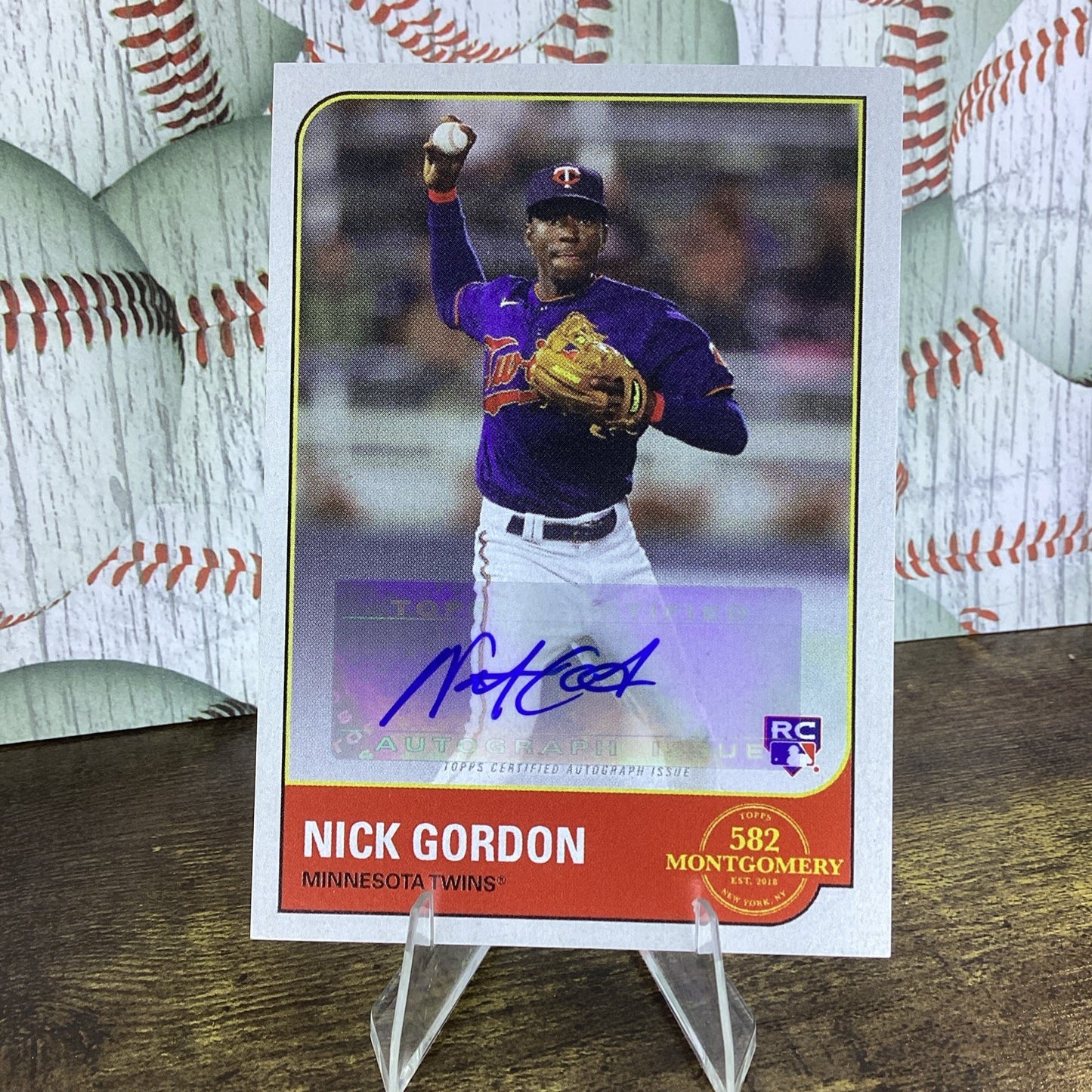 2022 Topps 582 Montgomery Club Set 1 Lost Design Nick Gordon RC ROOKIE CARD #10A