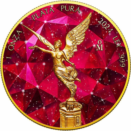 2024 Mexico Libertad 4 Rarest Precious Stones Red Beryl Edition 1 oz Silver Coin
