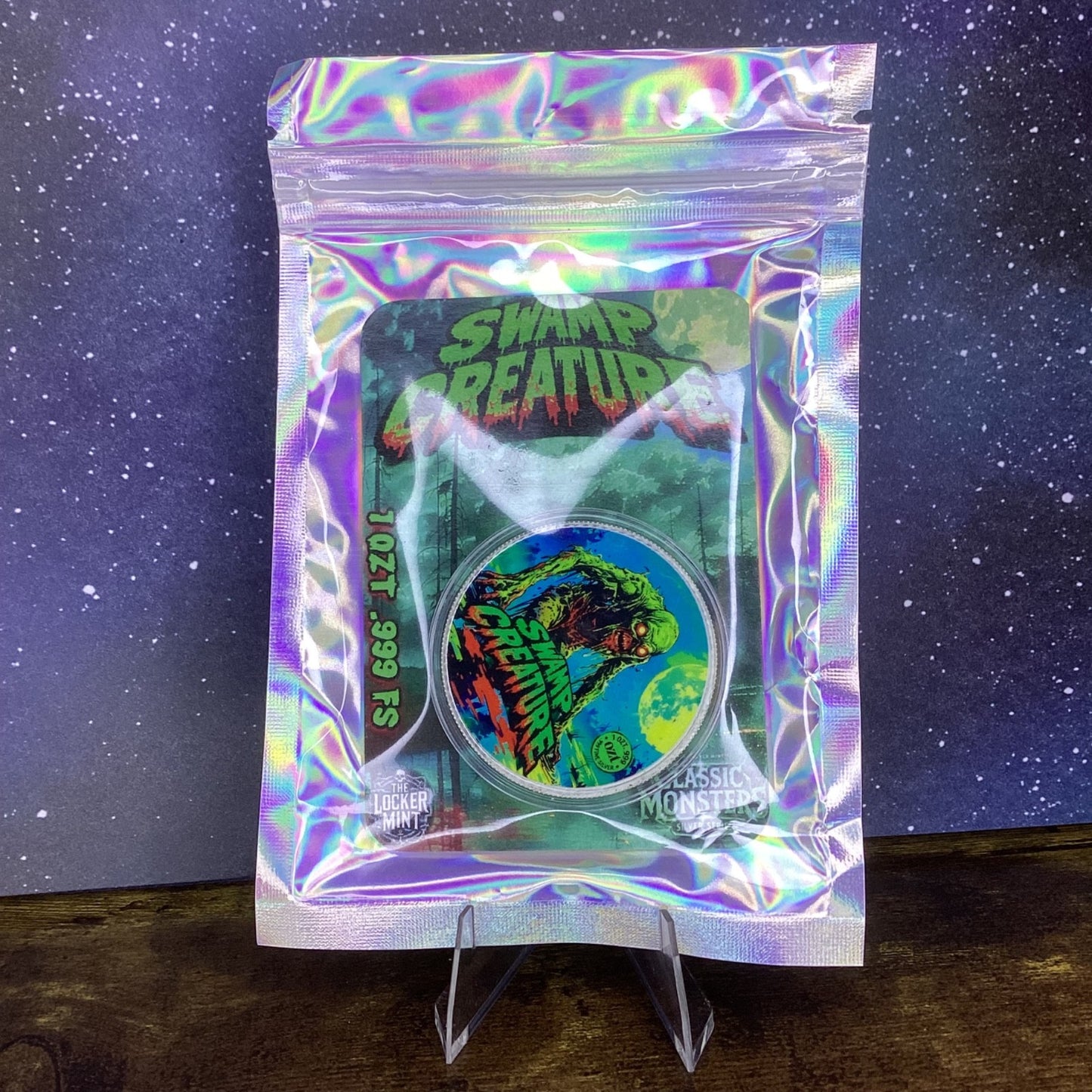SWAMP CREATURE Classic Monsters 1 Oz Silver Round in Card  2025 LIMITED MINT 499