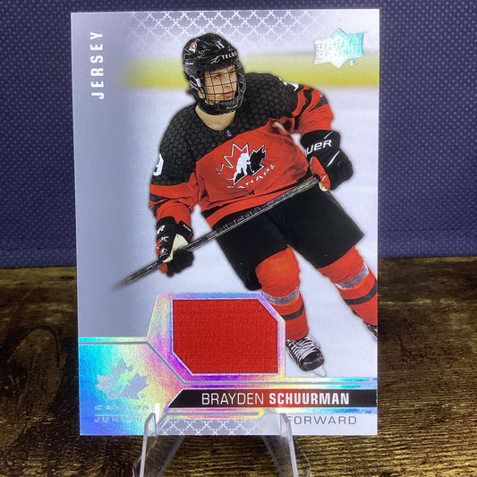 2022 Upper Deck Team Canada Juniors LW Jersey Relics. Brayden Schuurman #26